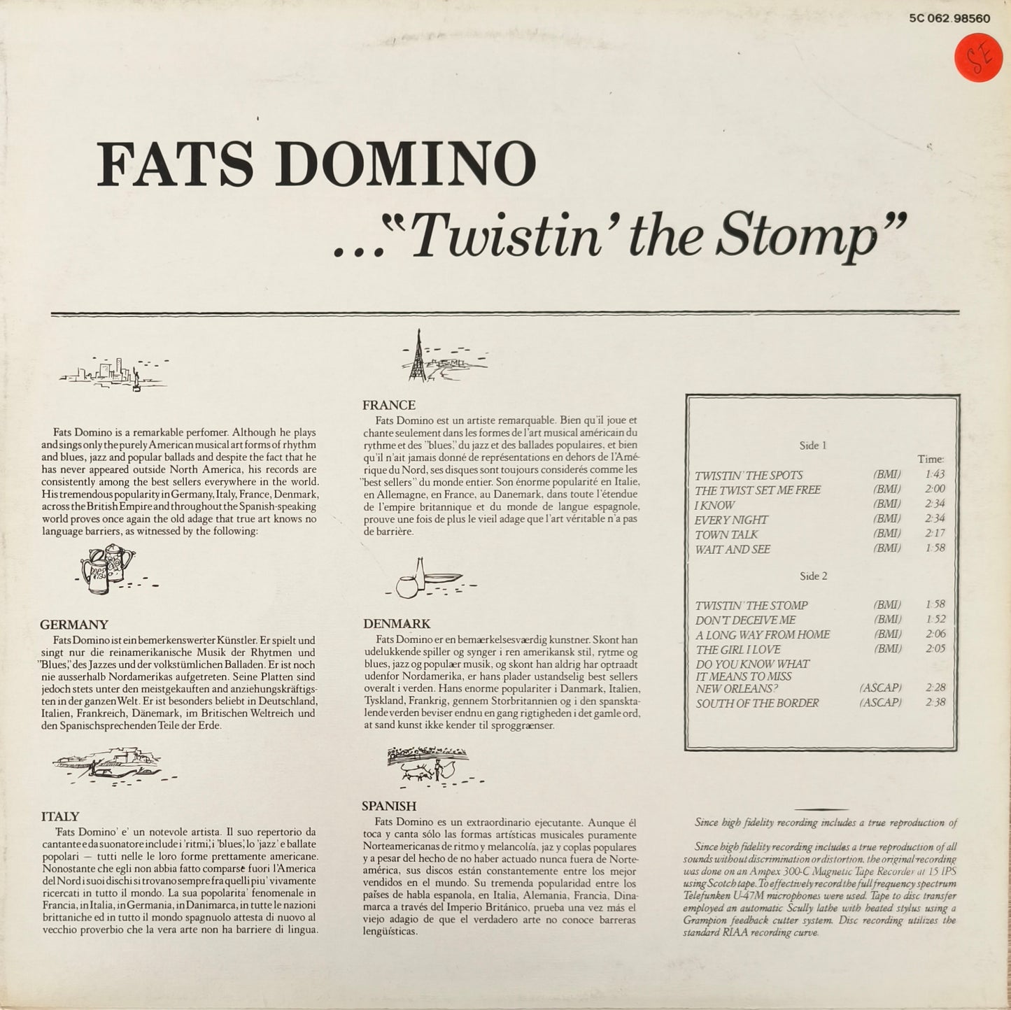 FATS DOMINO - Twistin' The Stomp