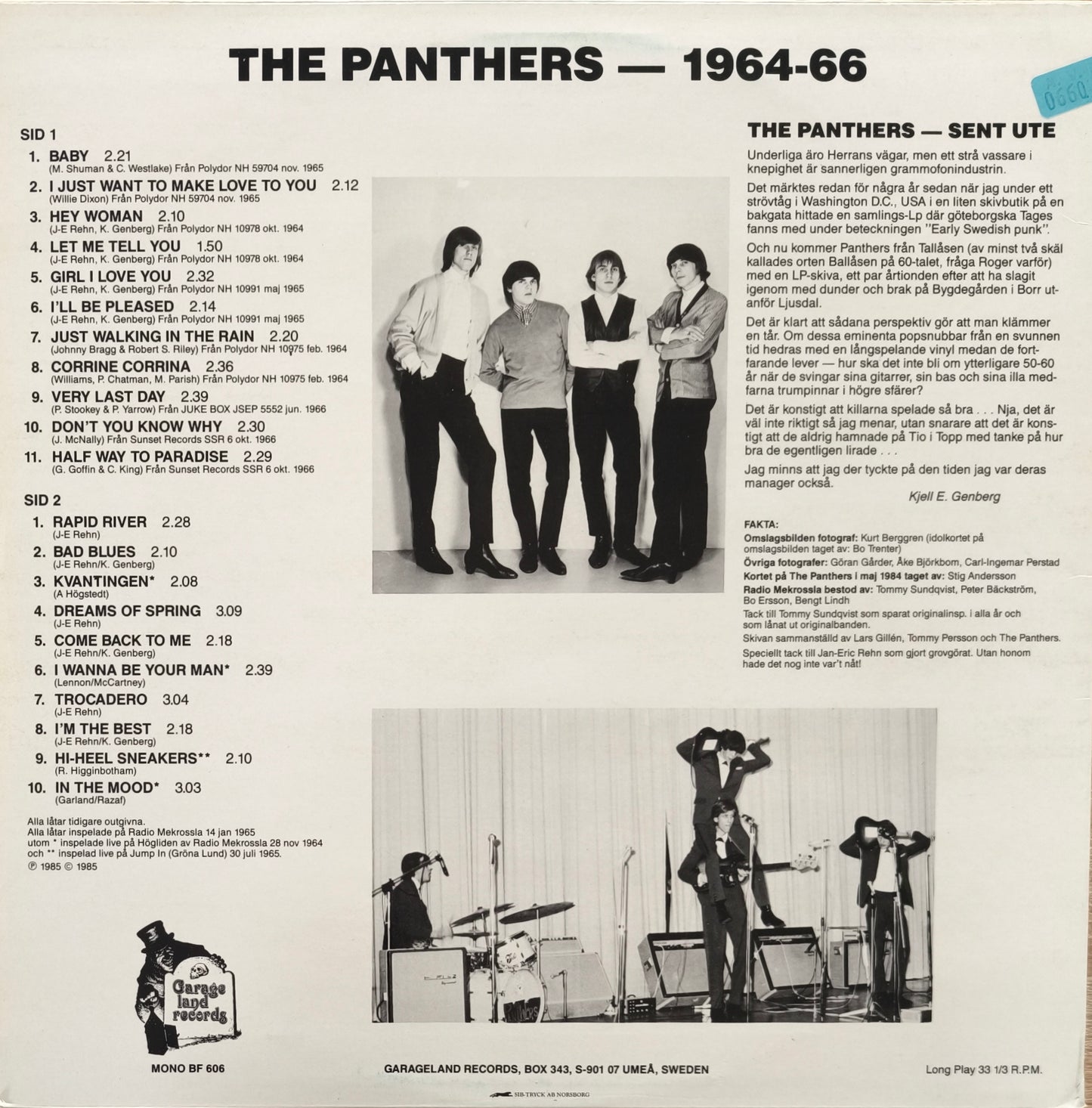 THE PANTHERS - The Panthers 1964-66