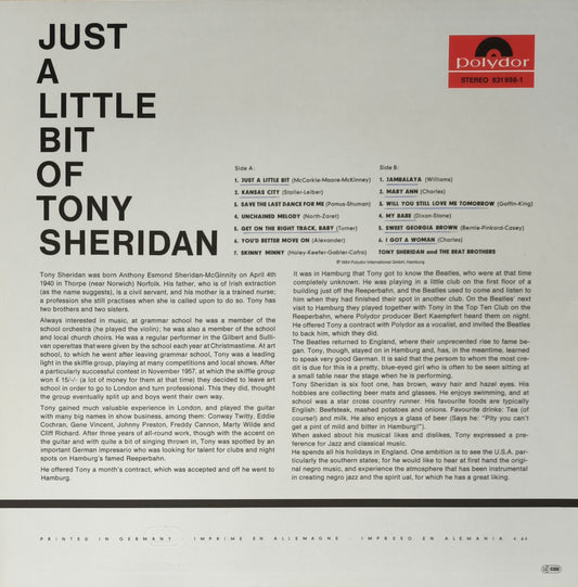 TONY SHERIDAN - Just A Little Bit Of Tony Sheridan