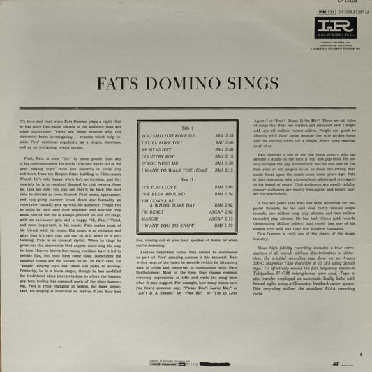 FATS DOMINO - Sings Million Record Hits