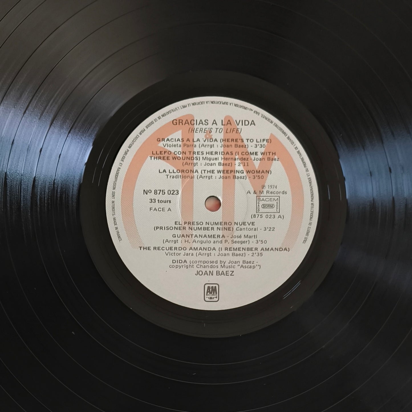 JOAN BAEZ - Gracias A La Vida / Here's To Life