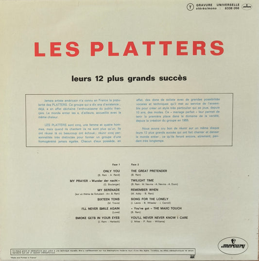 LES PLATTERS - Leurs 12 Plus Grands Succès