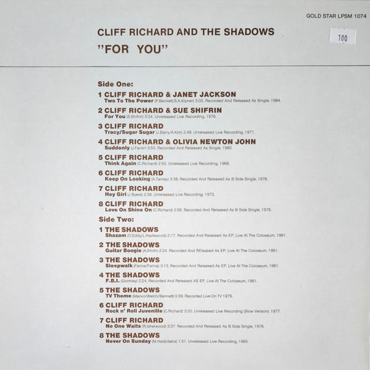 CLIFF RICHARD & THE SHADOWS - For You