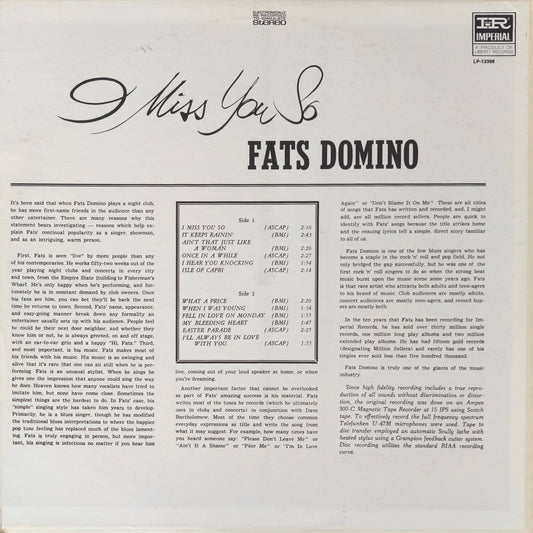 FATS DOMINO - I Miss You So