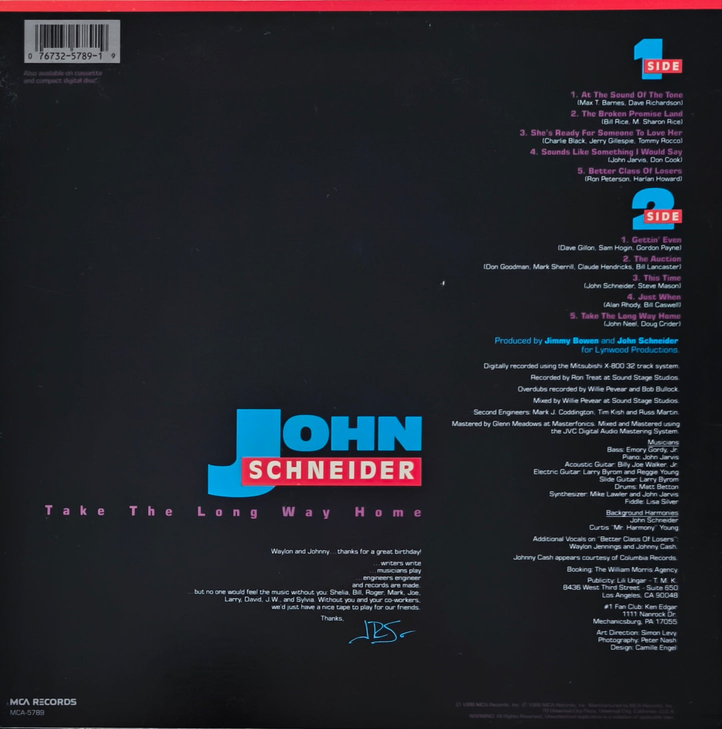 JOHN SCHNEIDER - Take The Long Way Home