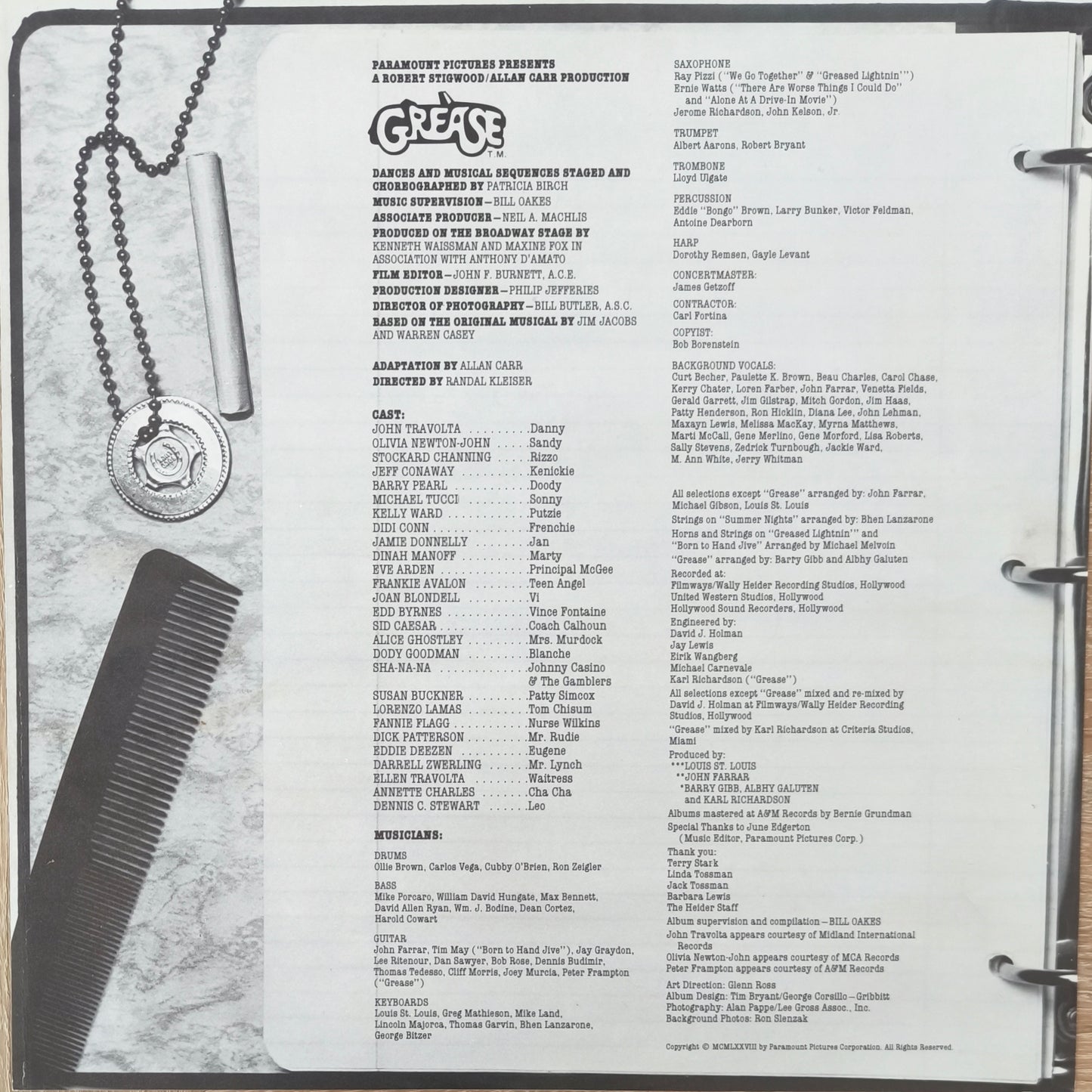 GREASE - Bande Originale du Film