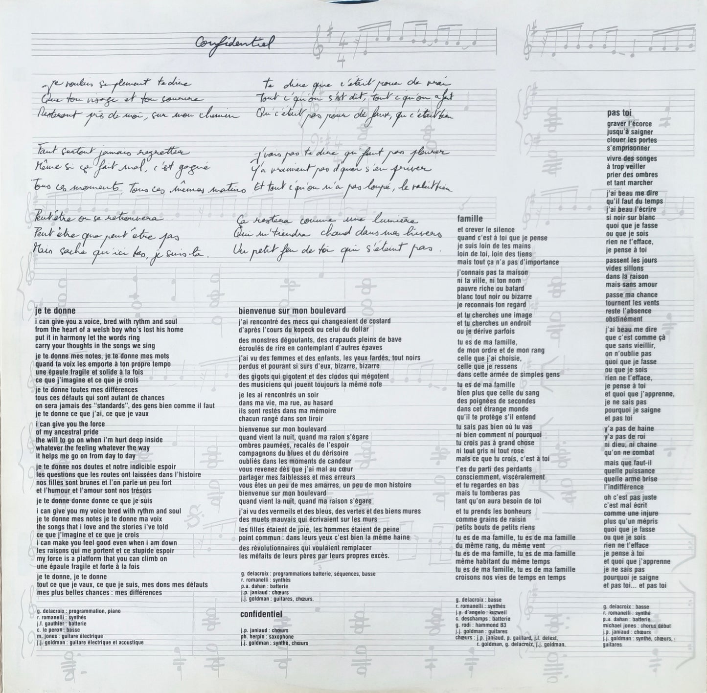 JEAN JACQUES GOLDMAN - Non Homologué
