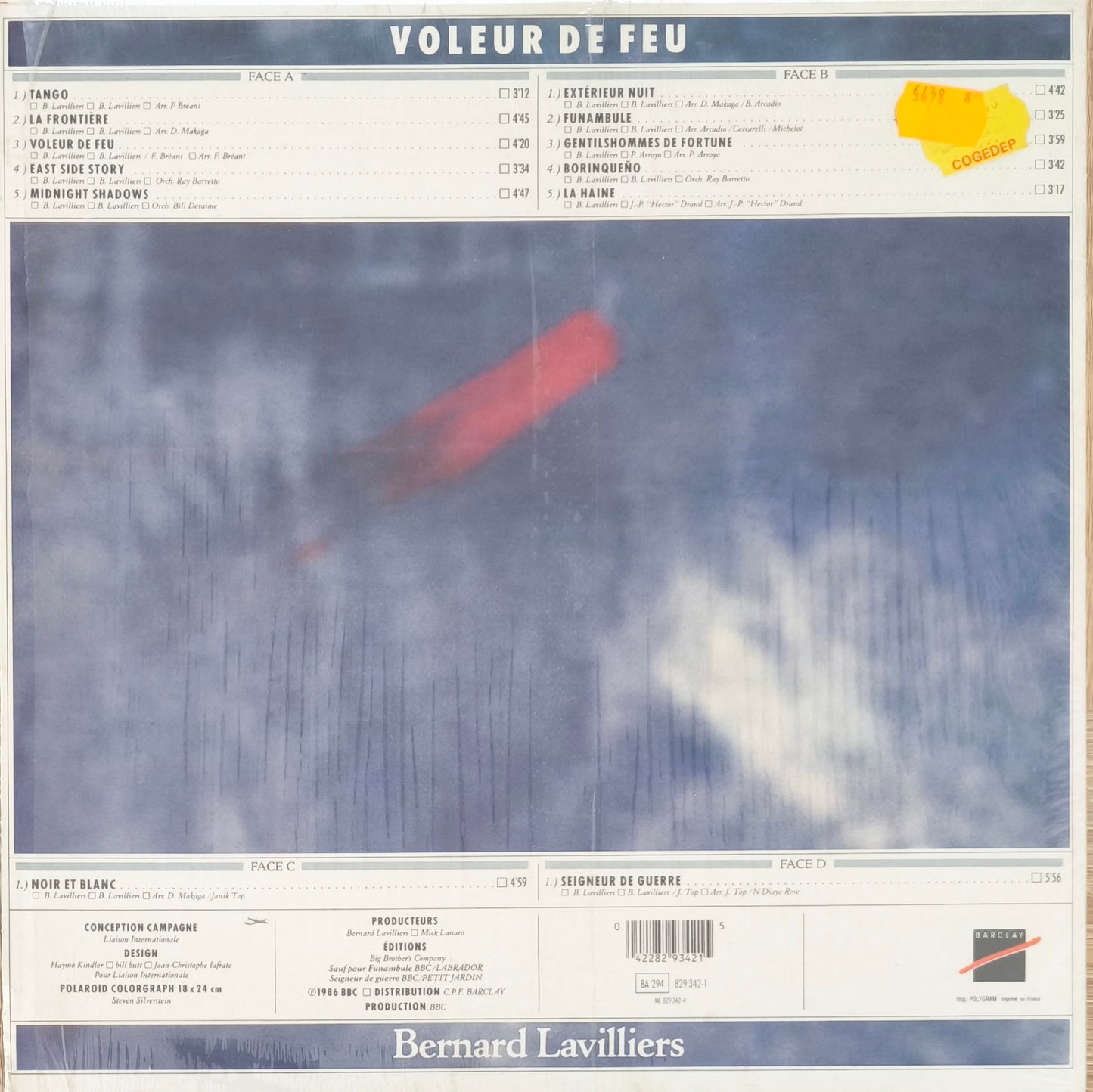 BERNARD LAVILLIERS - Voleur De Feu