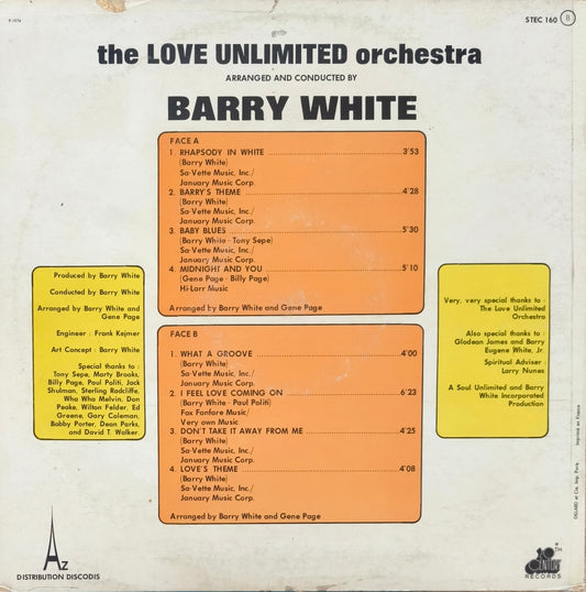 BARRY WHITE, THE LOVE ORCHESTRA - Rhapsody In White