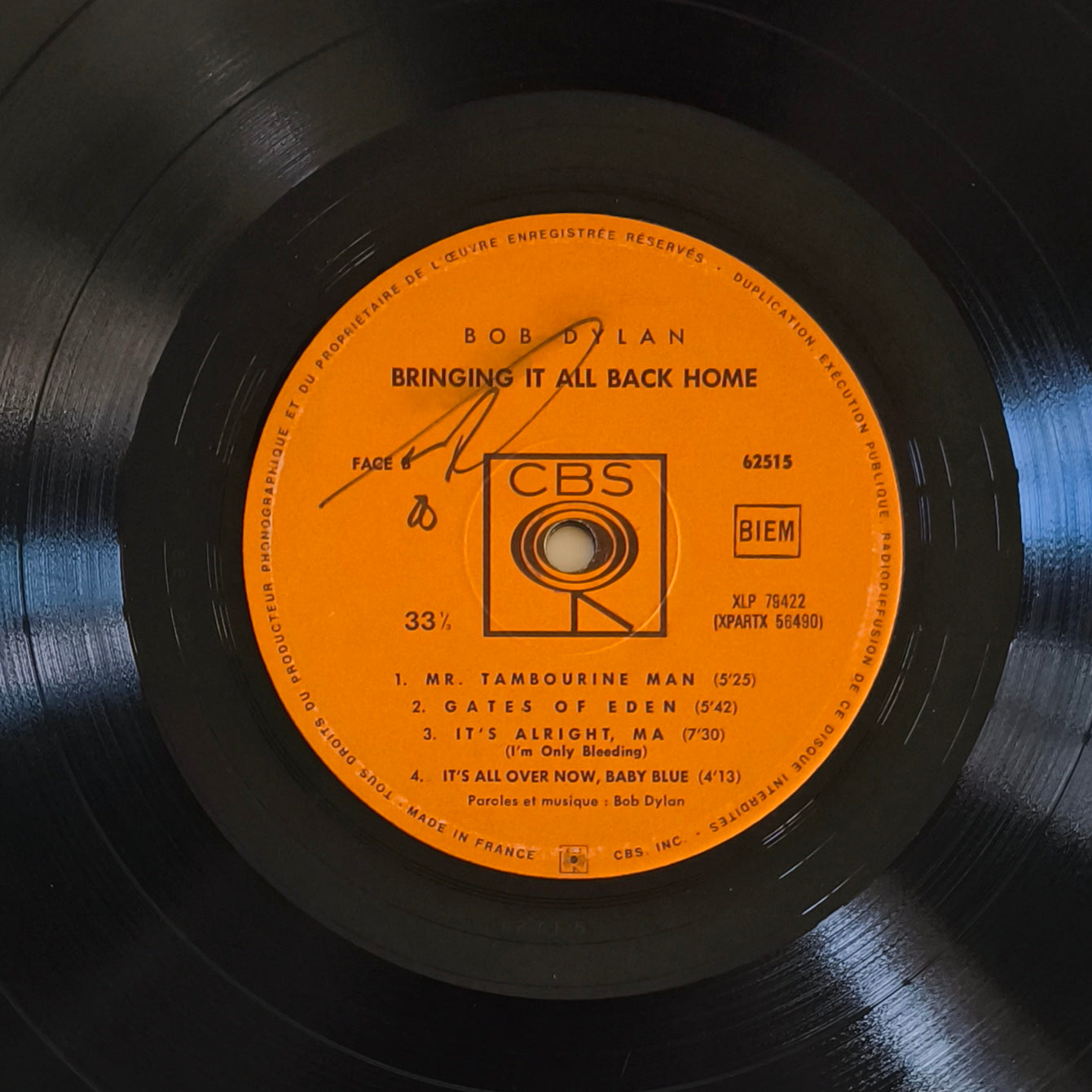 BOB DYLAN - Bringing It All Back Home (Pressage France 1965)