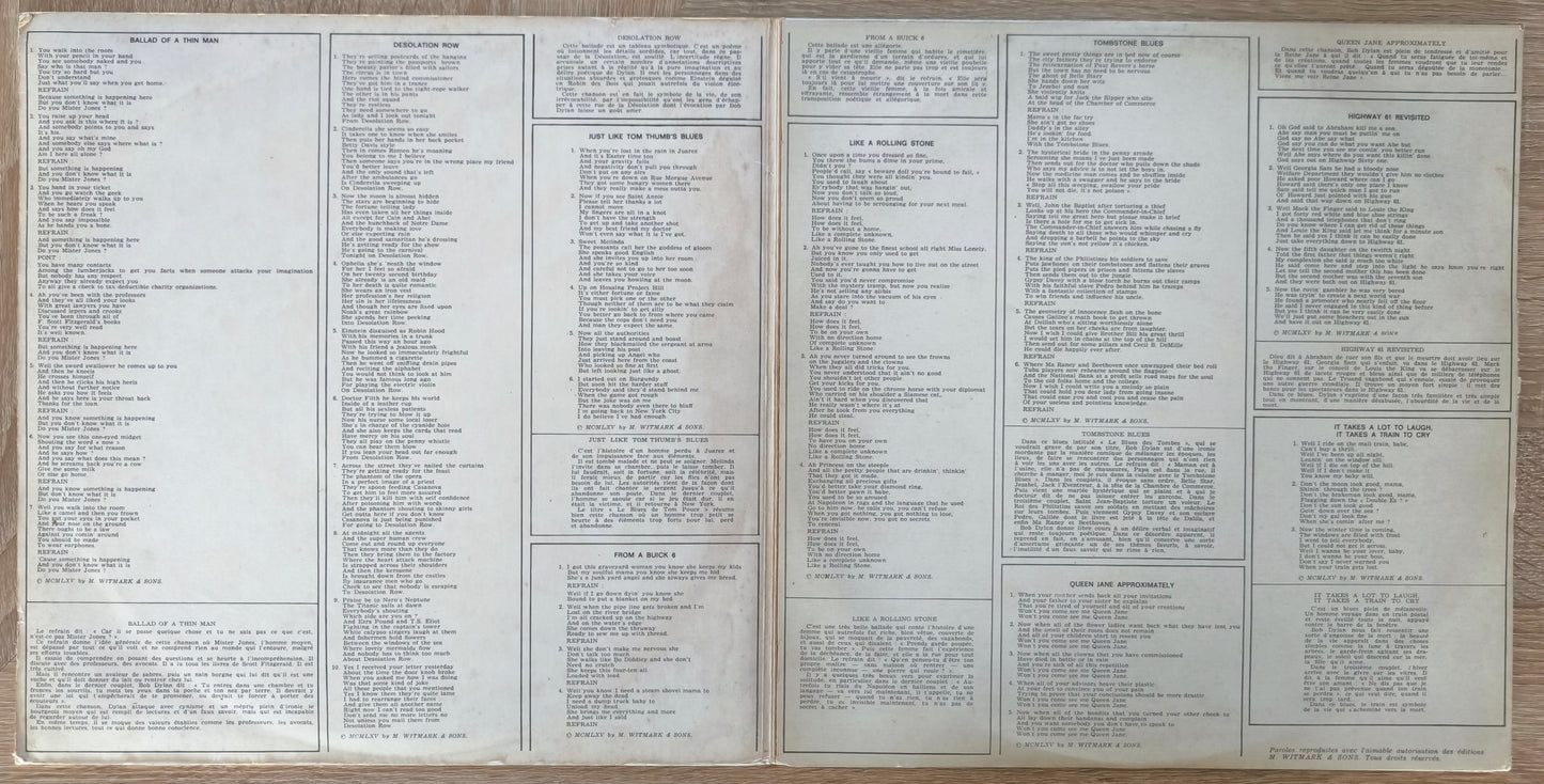 BOB DYLAN - Highway 61 Revisited (pressage français 1965)