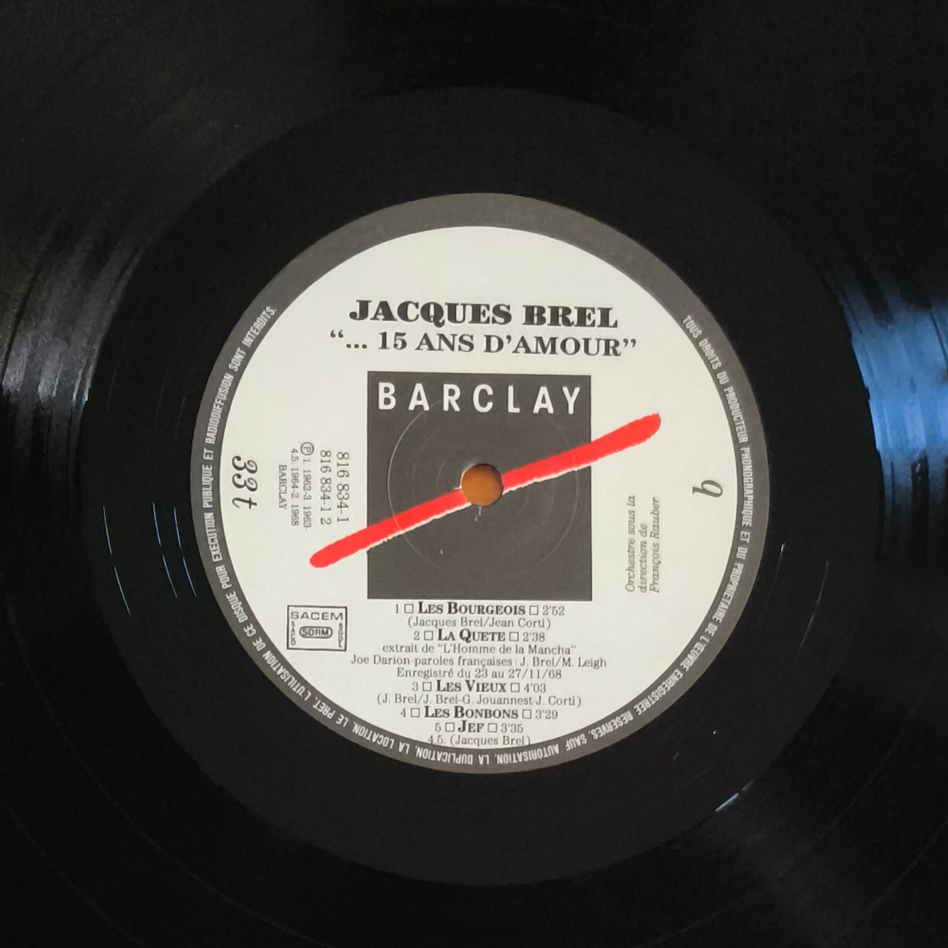 JACQUES BREL - Quinze ans d'amour