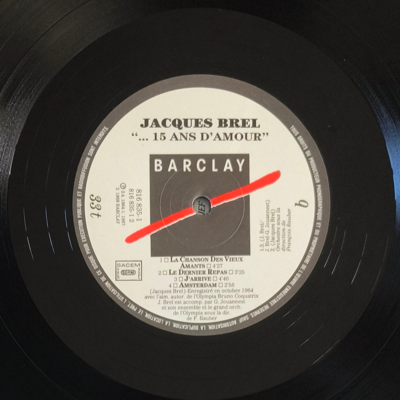 JACQUES BREL - Quinze ans d'amour