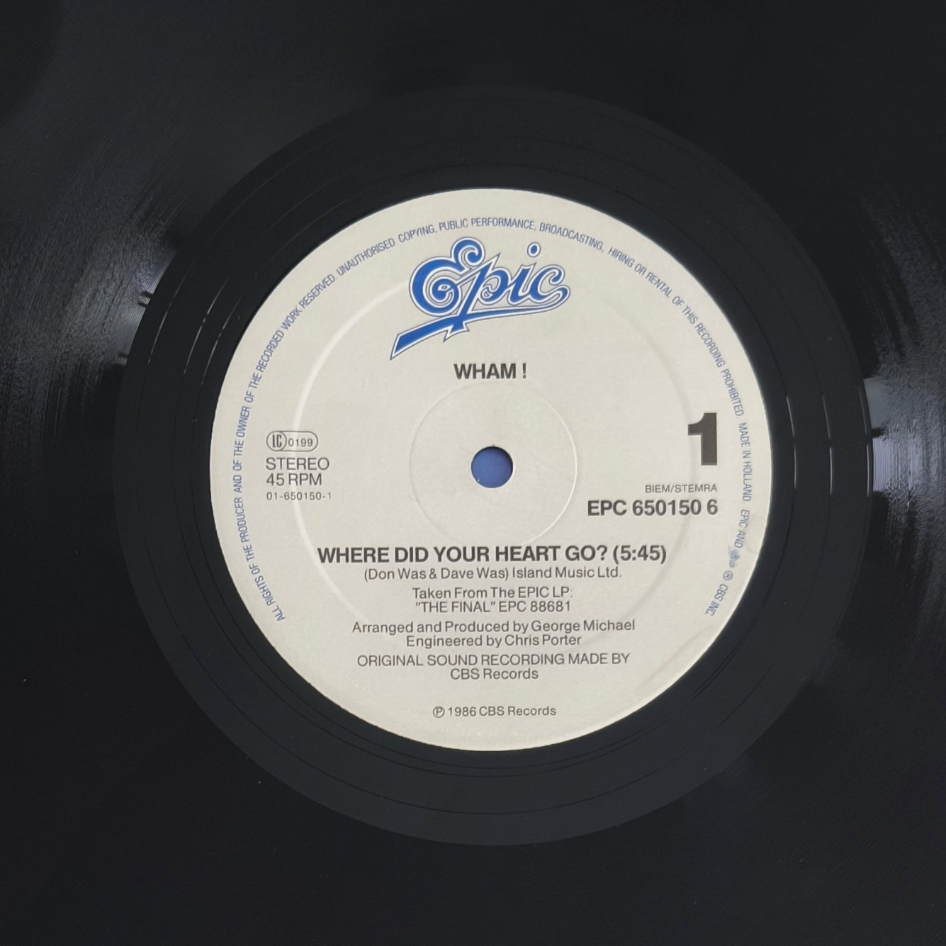 WHAM! - Where Did Your Heart Go? / Wham! Rap '86