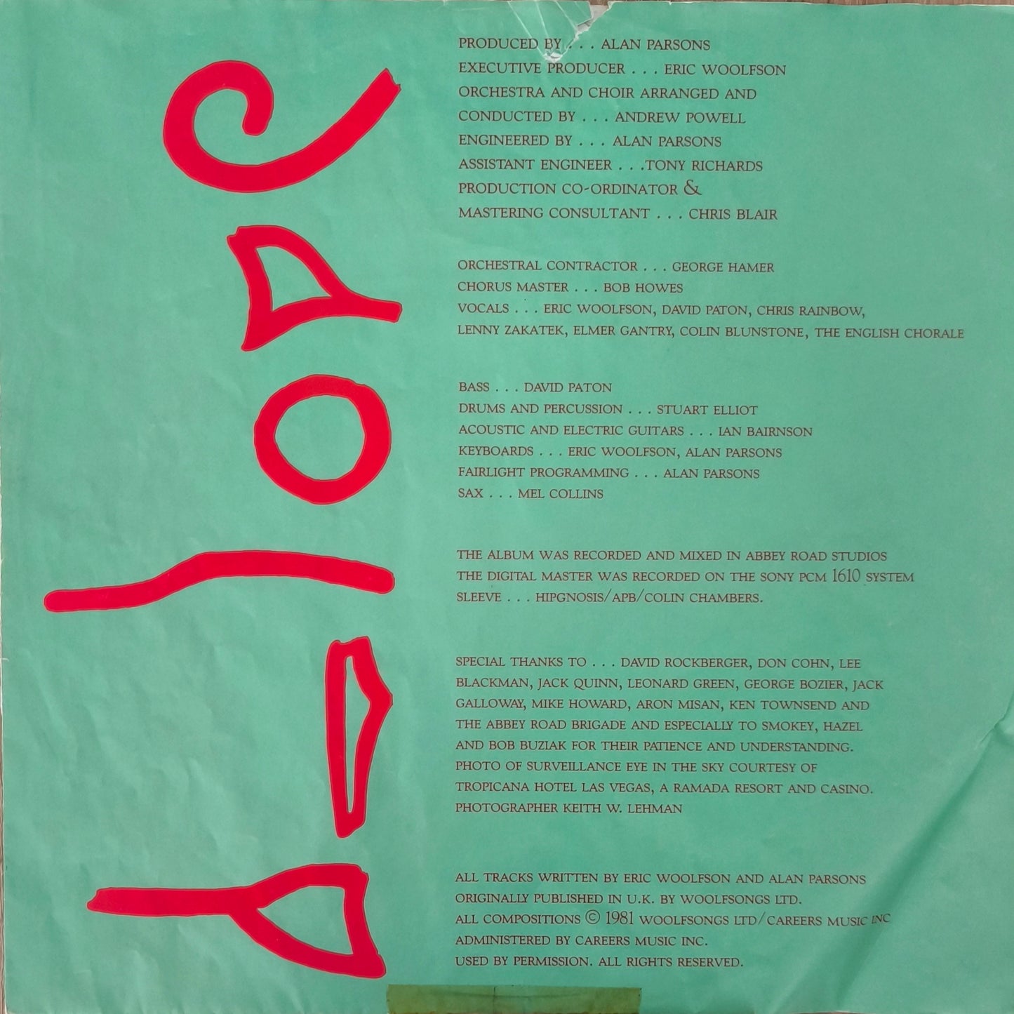 THE ALAN PARSONS PROJECT - Eye In The Sky
