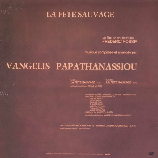 VANGELIS PAPTHANASSIOU - La Fête Sauvage