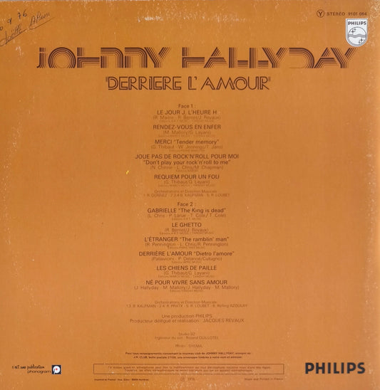 JOHNNY HALLYDAY - Derrière L'amour