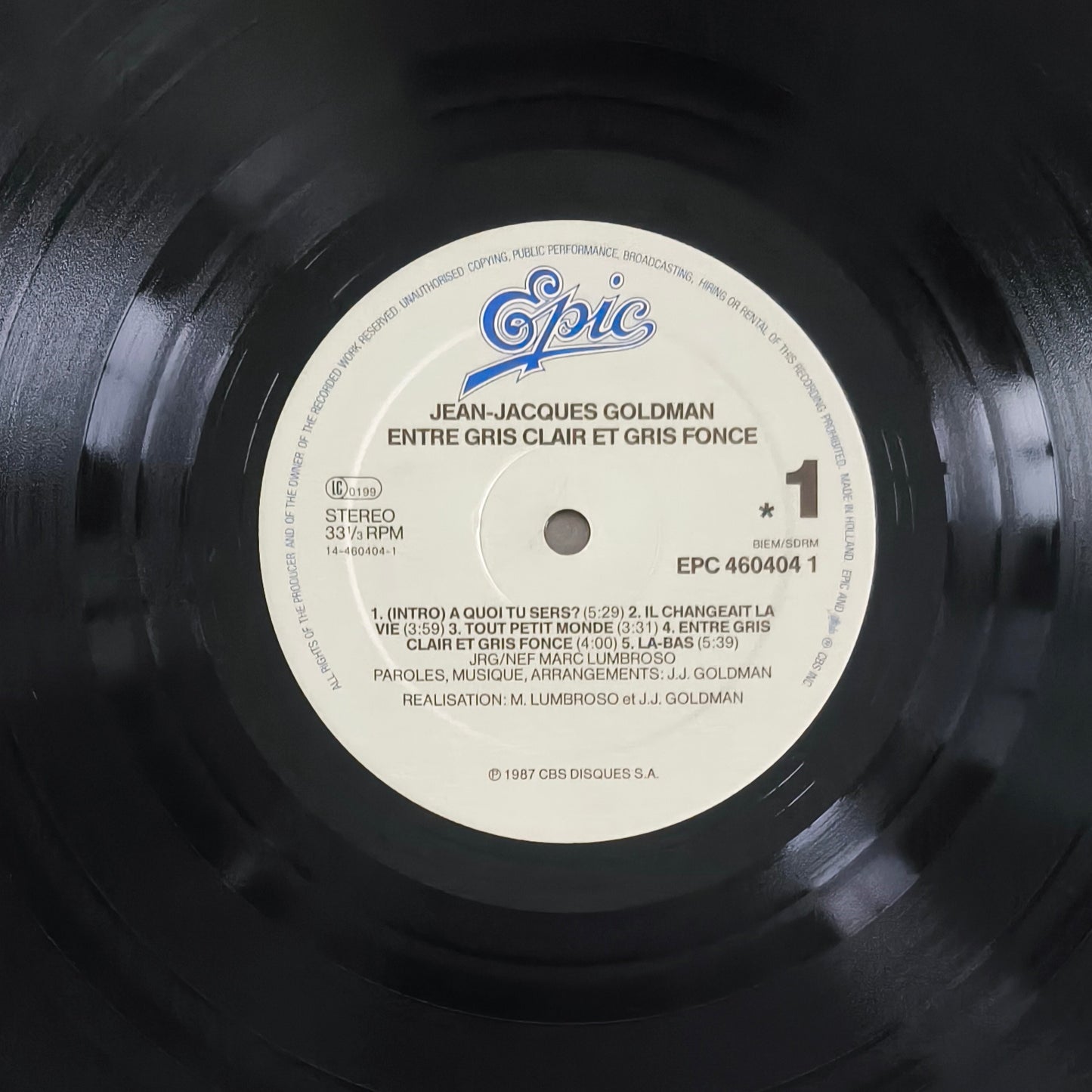 JEAN JACQUES GOLDMAN - Entre Gris Clair et Gris Foncé