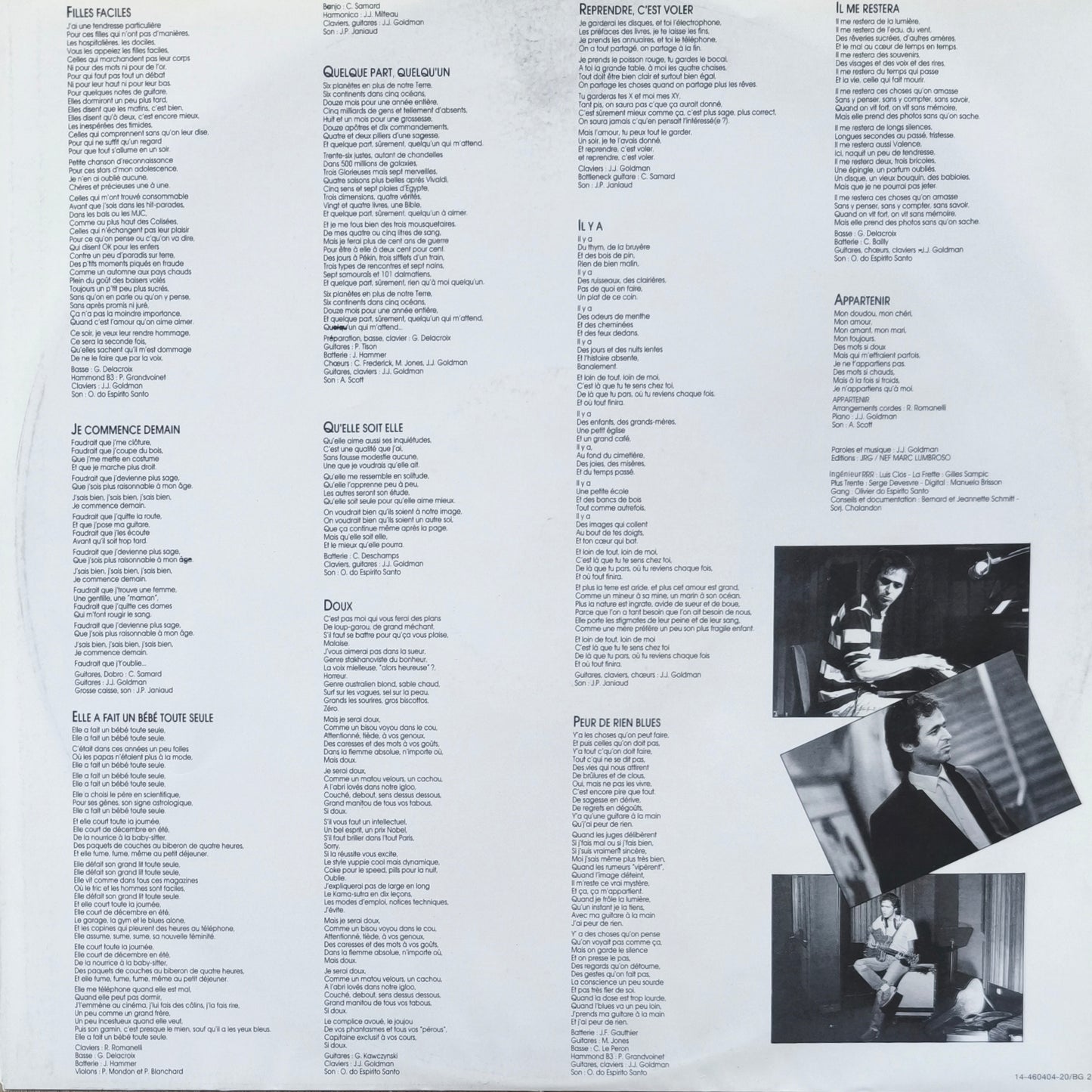 JEAN JACQUES GOLDMAN - Entre Gris Clair et Gris Foncé