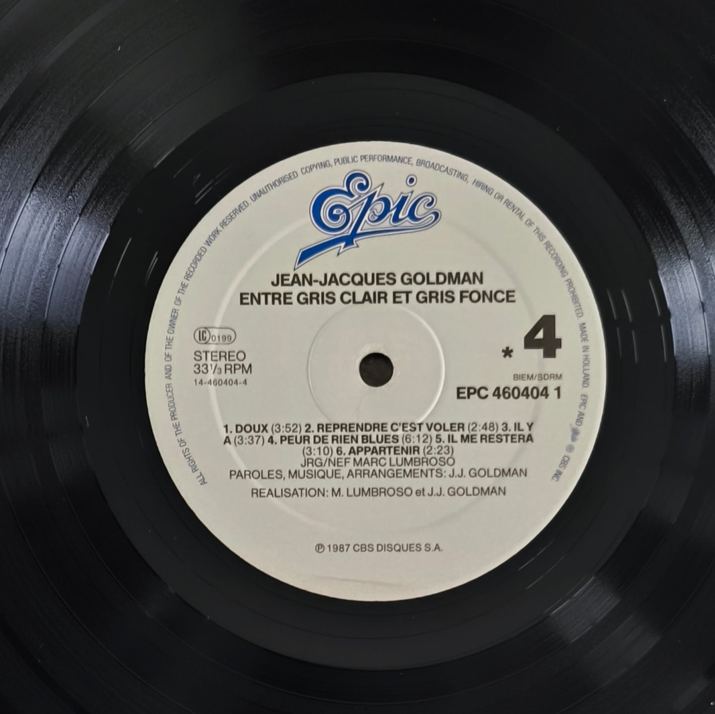 JEAN JACQUES GOLDMAN - Entre Gris Clair et Gris Foncé