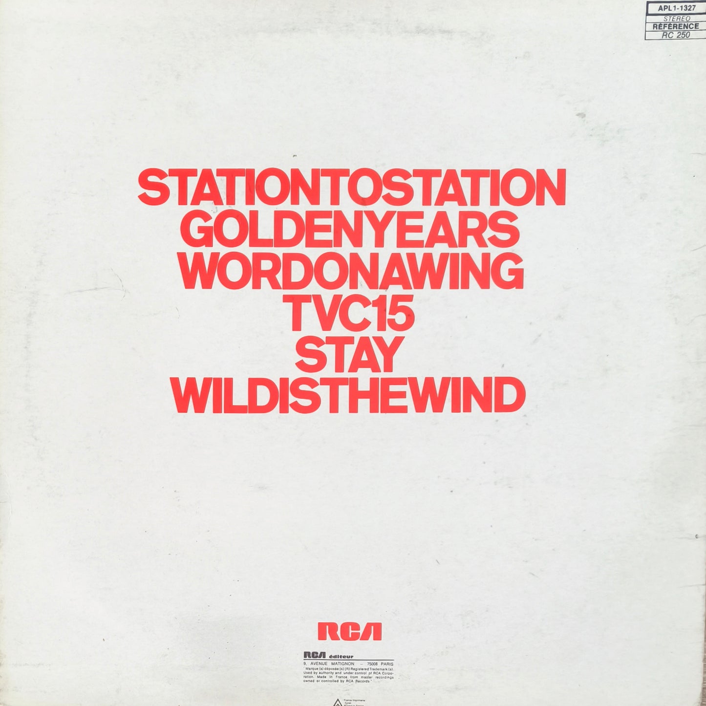DAVID BOWIE - Station To Station