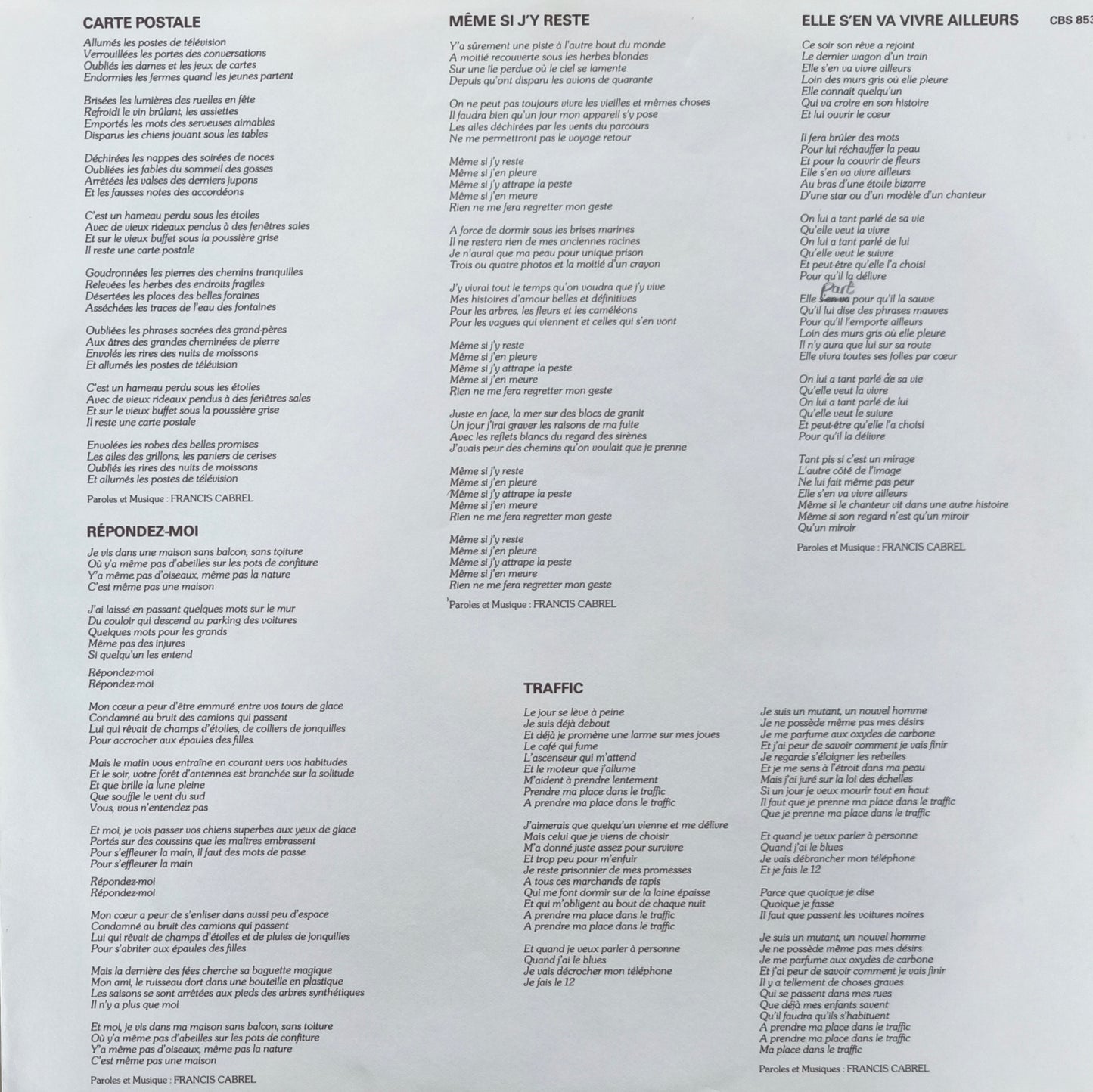 FRANCIS CABREL - Carte Postale