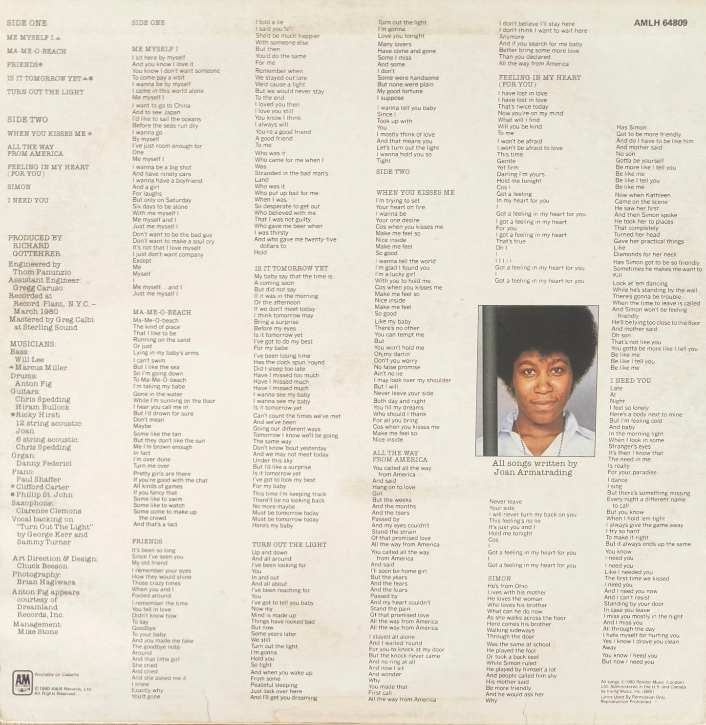 JOAN ARMATRADING - Me Myself I