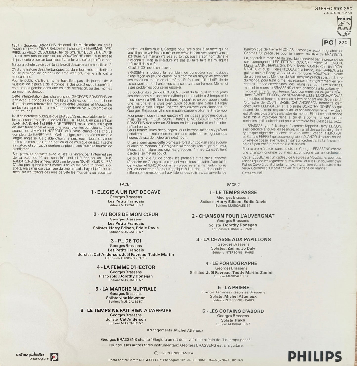 GEORGES BRASSENS / MOUSTACHE - Elegie A Un Rat De Cave