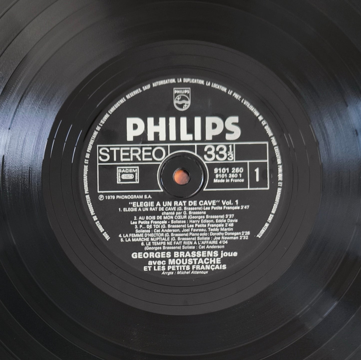 GEORGES BRASSENS / MOUSTACHE - Elegie A Un Rat De Cave