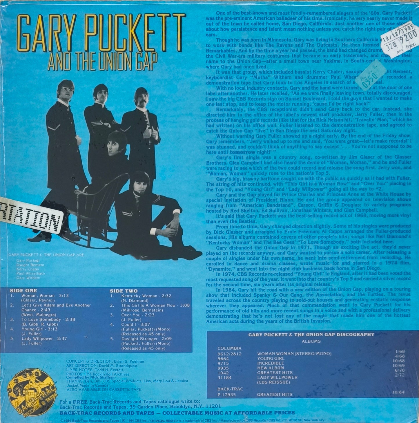 GARY PUCKETT AND THE UNION GAP - Greatest Hits