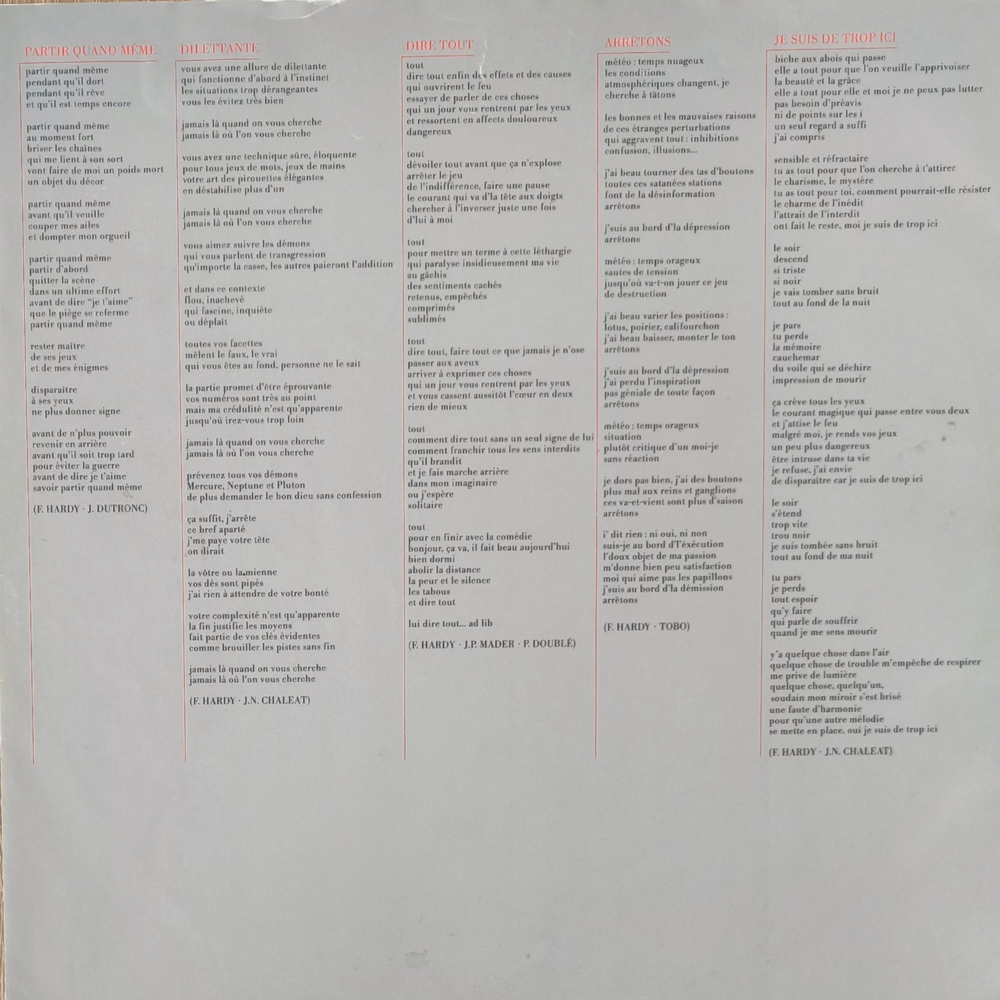 FRANCOISE HARDY - Décalages