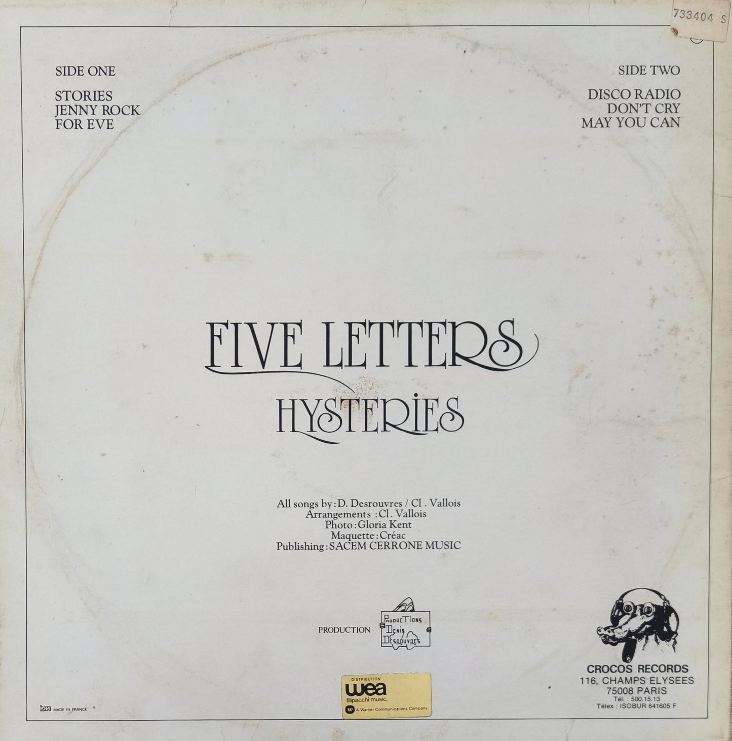 FIVE LETTERS - Hysteries