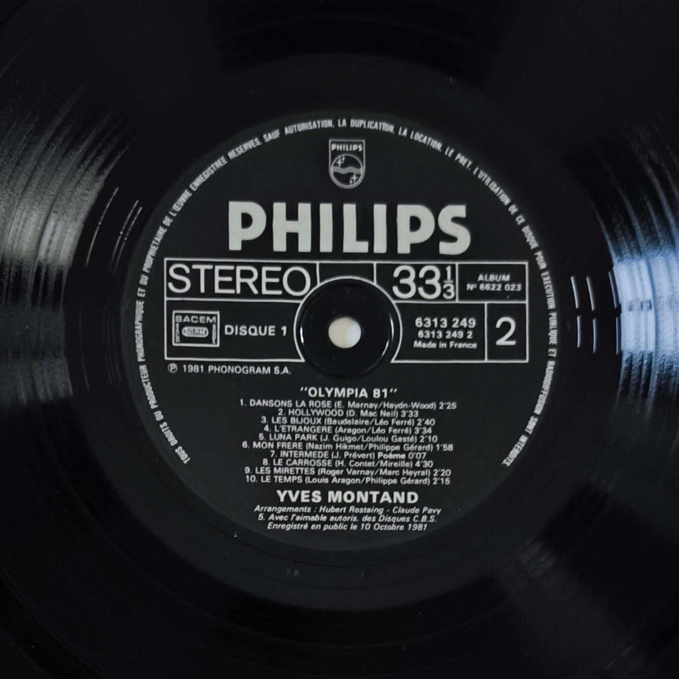 YVES MONTAND - Olympia "81"