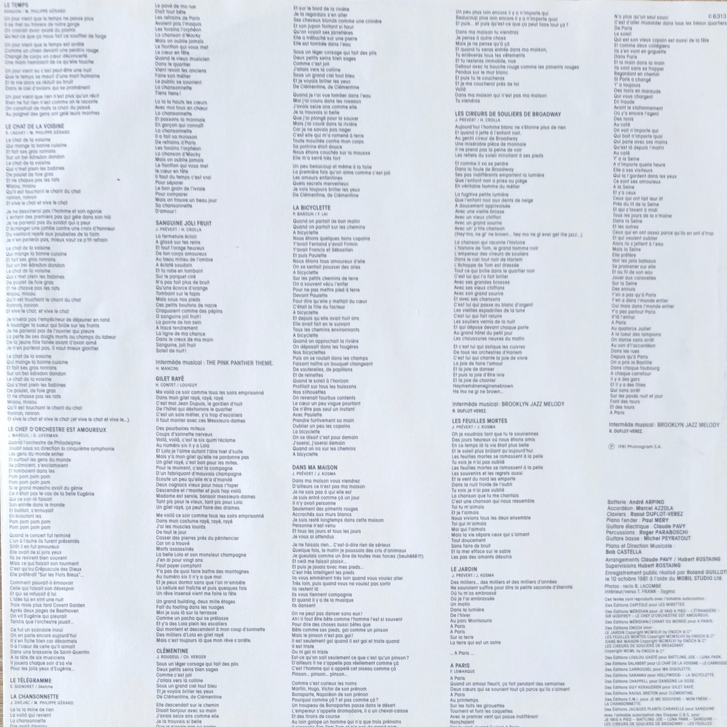 YVES MONTAND - Olympia "81"