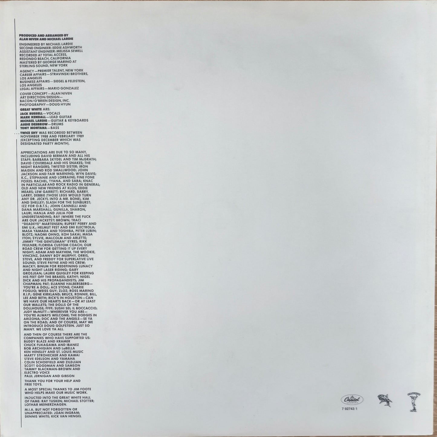 GREAT WHITE - Twice Shy