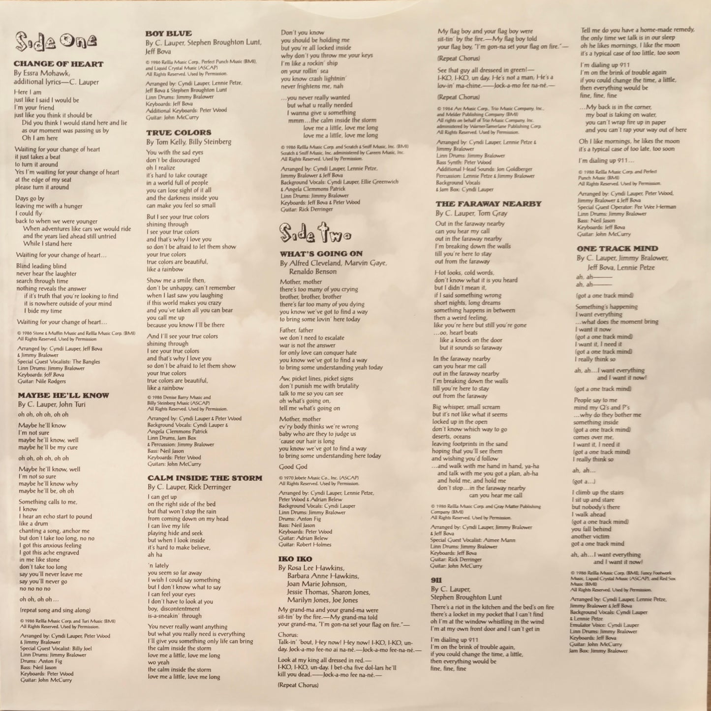 CYNDI LAUPER - True Colors