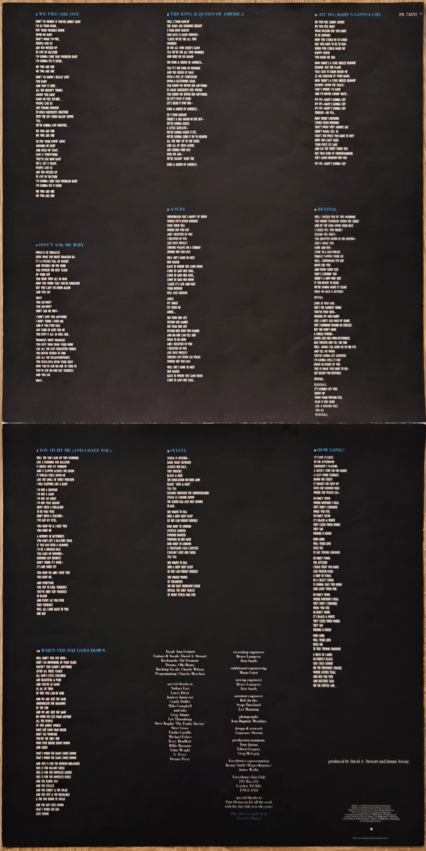 EURYTHMICS - We Too Are One