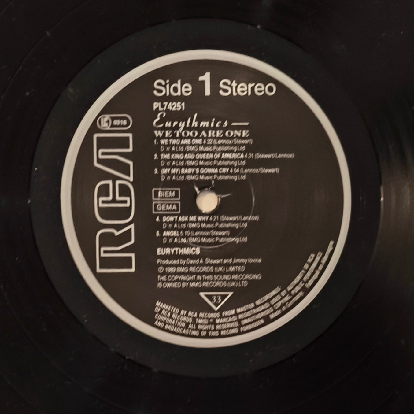 EURYTHMICS - We Too Are One