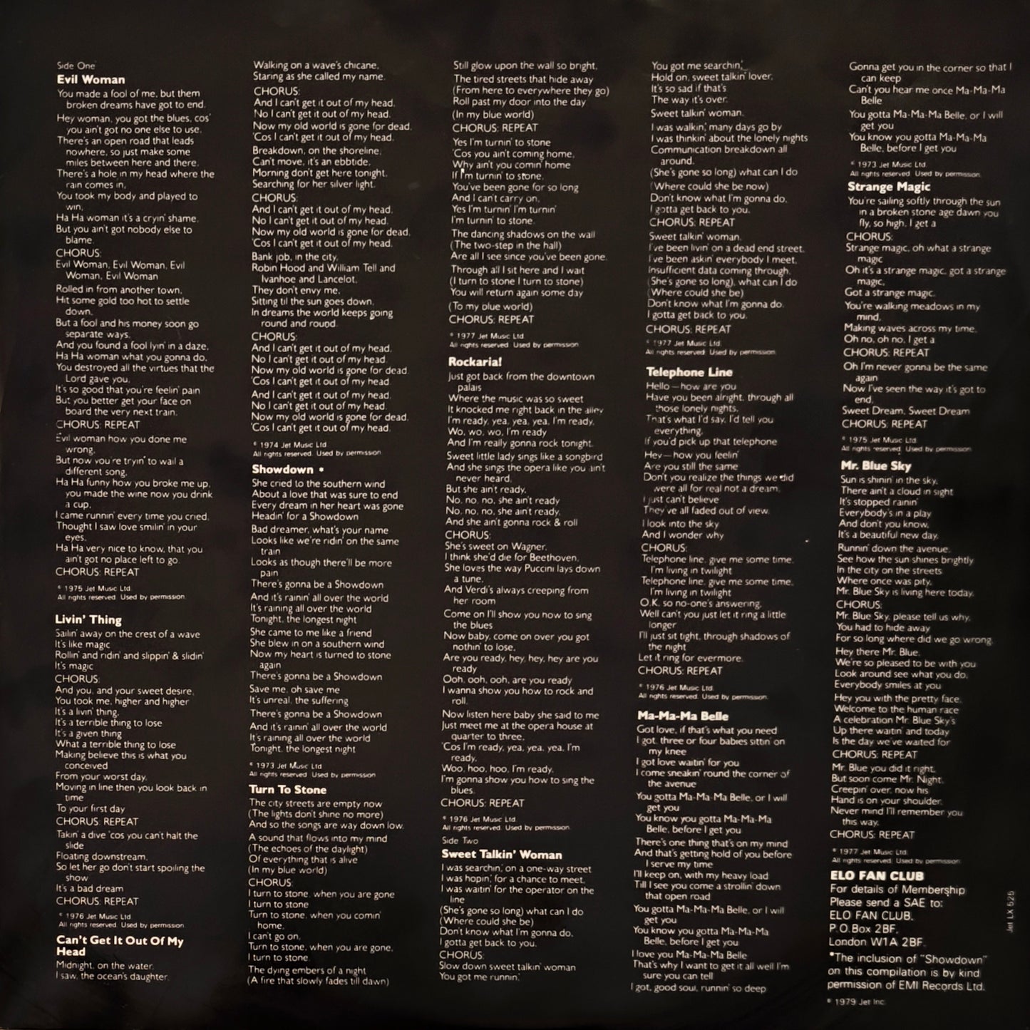 ELECTRIC LIGHT ORCHESTRA - ELO's Greatest Hits