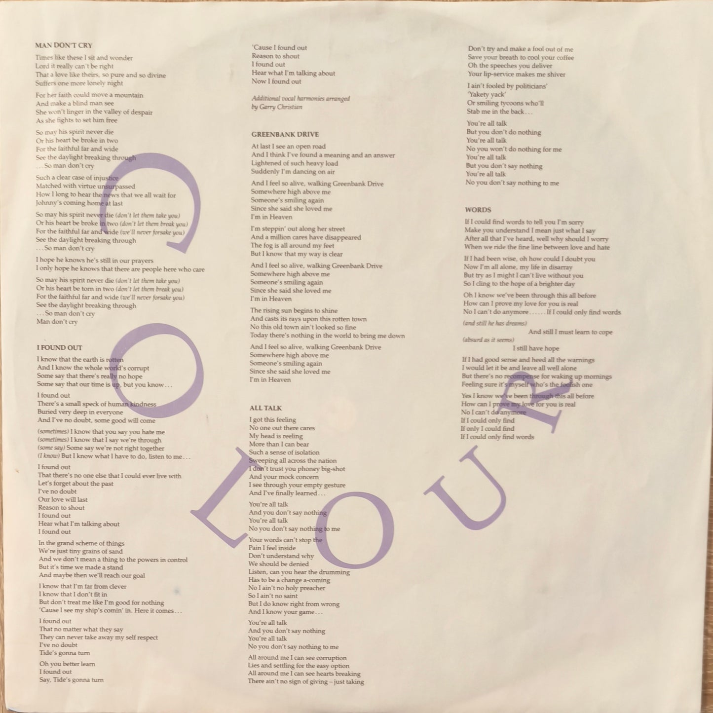 THE CHRISTIANS - Colour