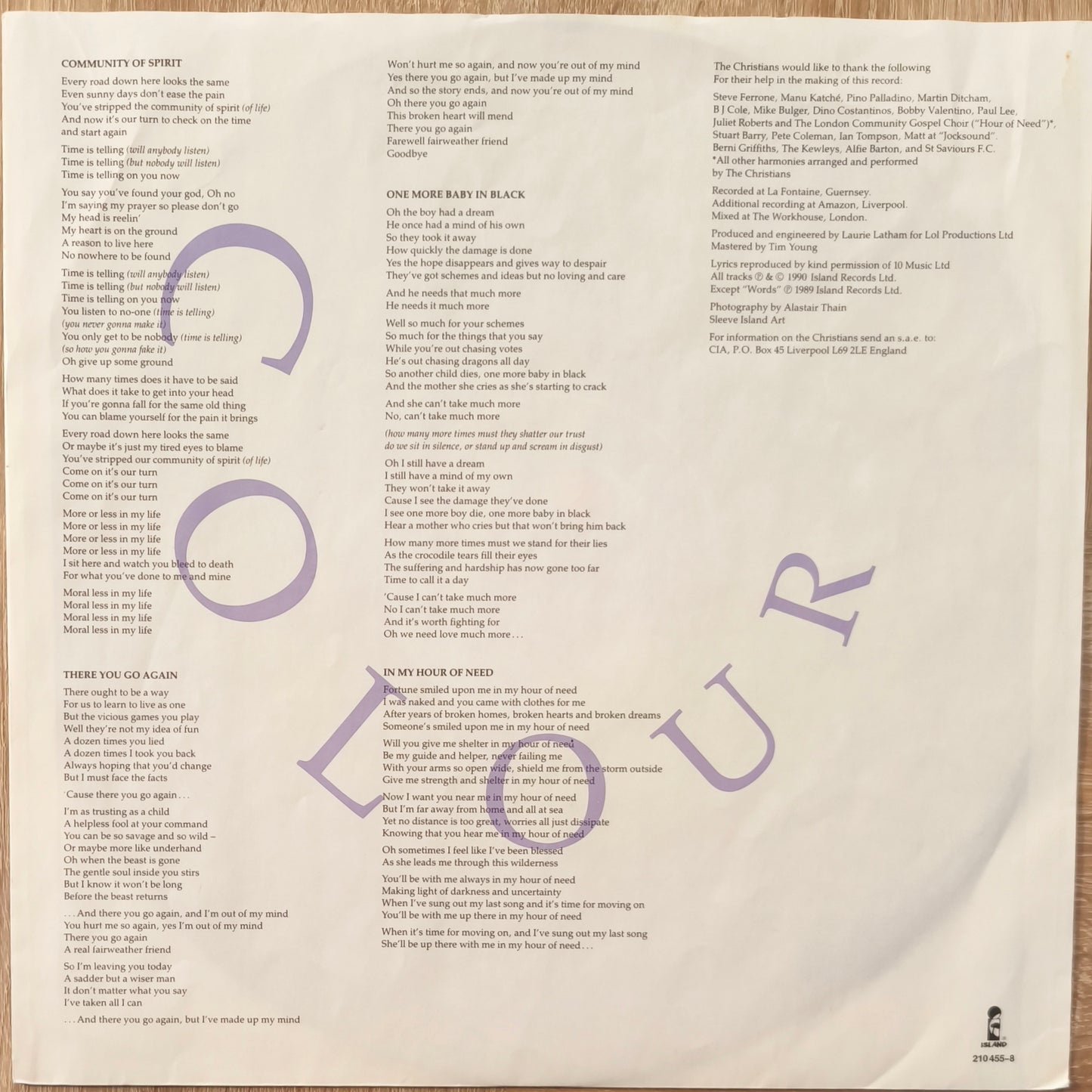 THE CHRISTIANS - Colour