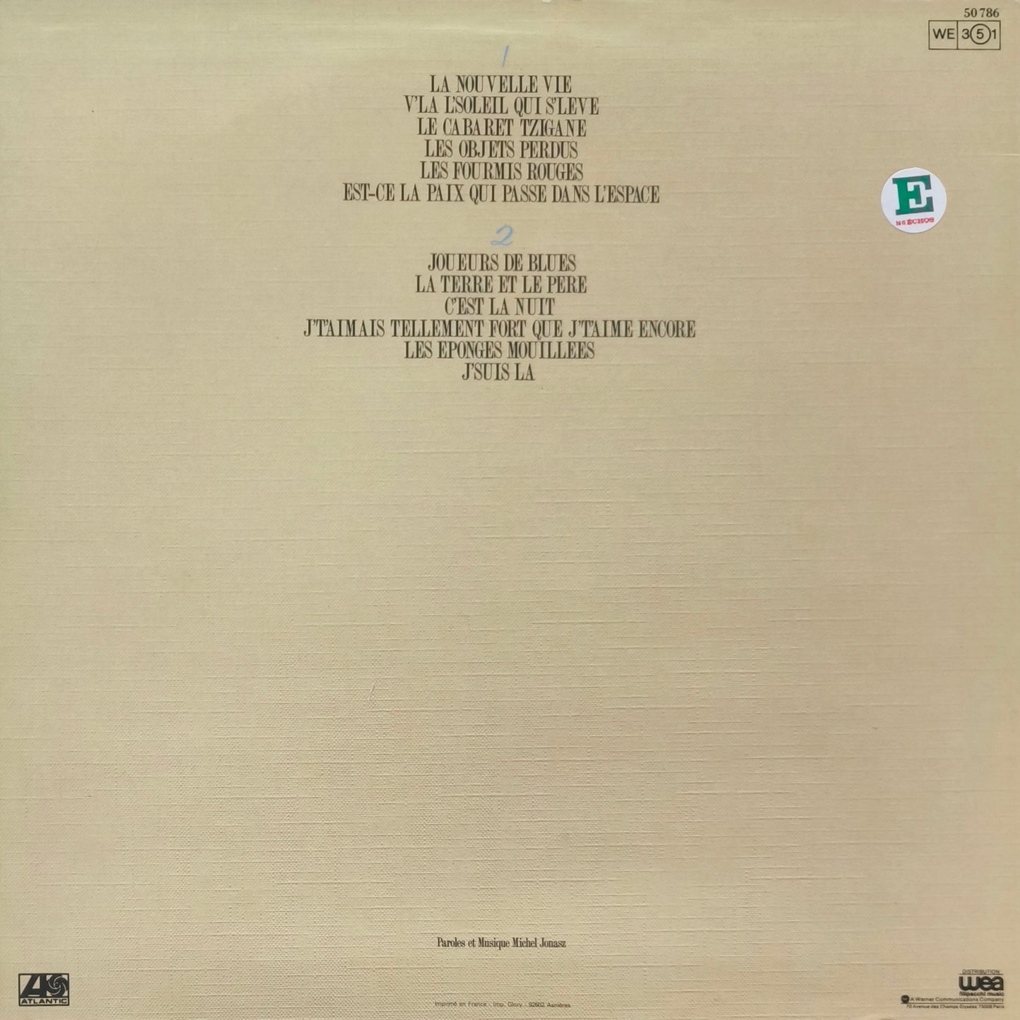 MICHEL JONASZ - La nouvelle vie