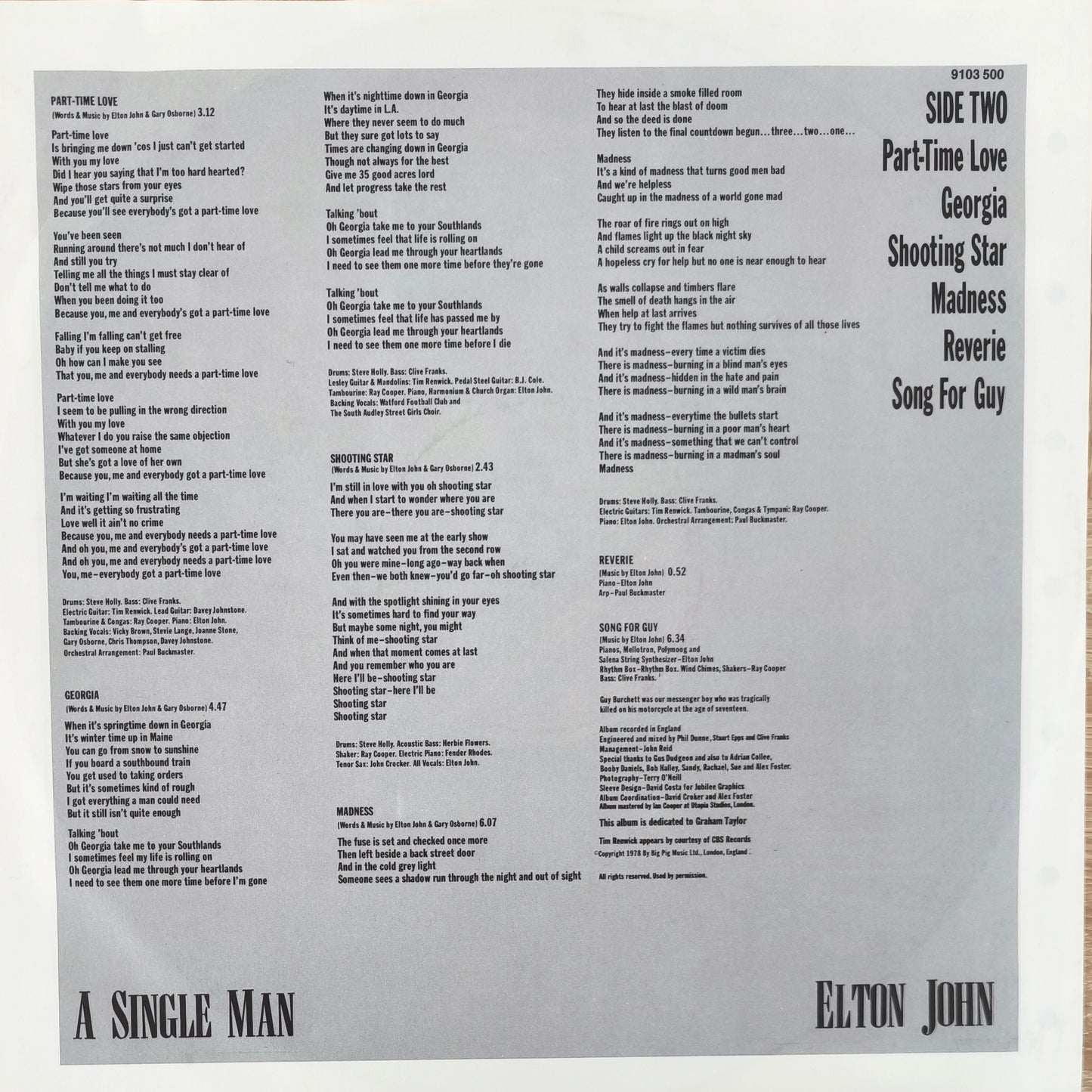 ELTON JOHN - A single Man