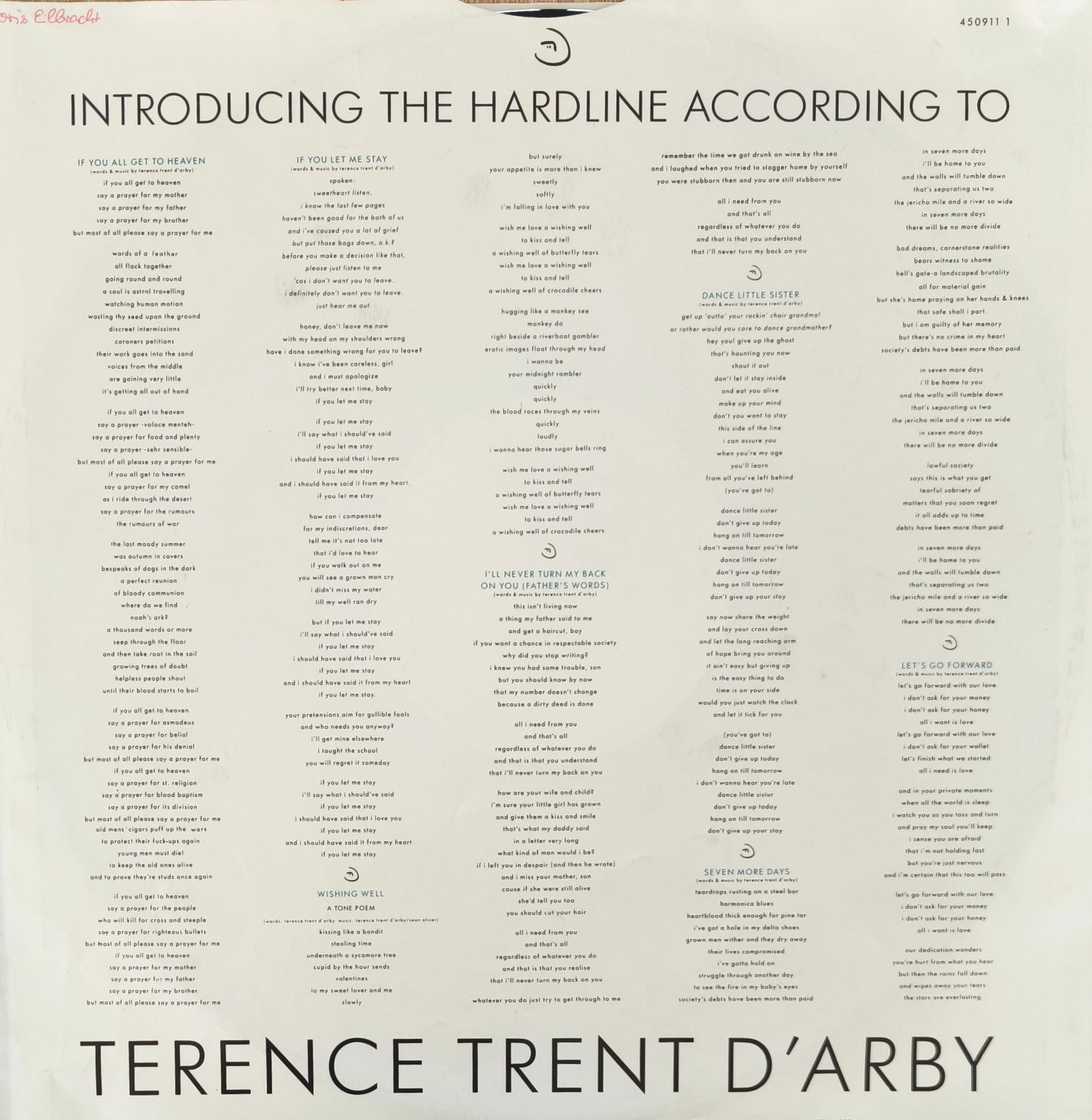 TERENCE TRENT D'ARBY - Introducing The Hardline According To Terence Trent D'Arby