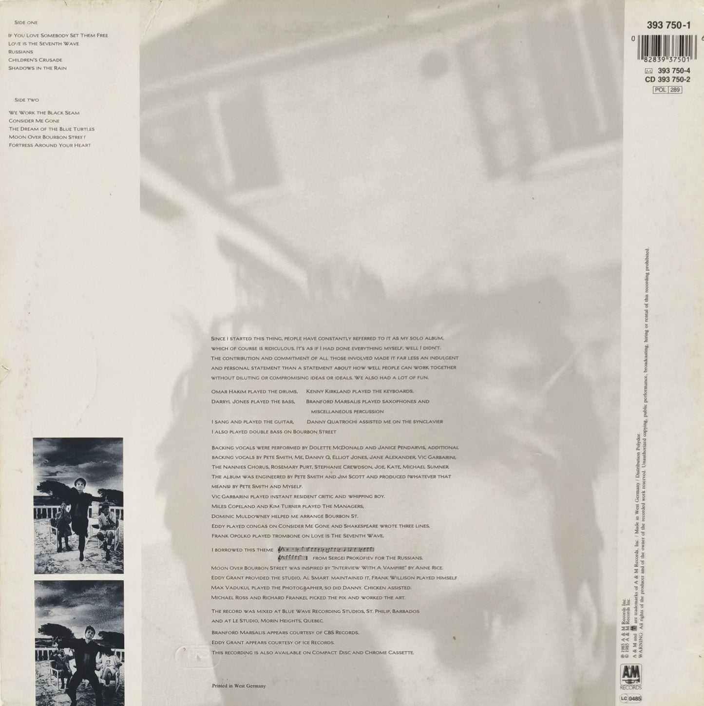 STING - The Dream Of The Blue Turtles