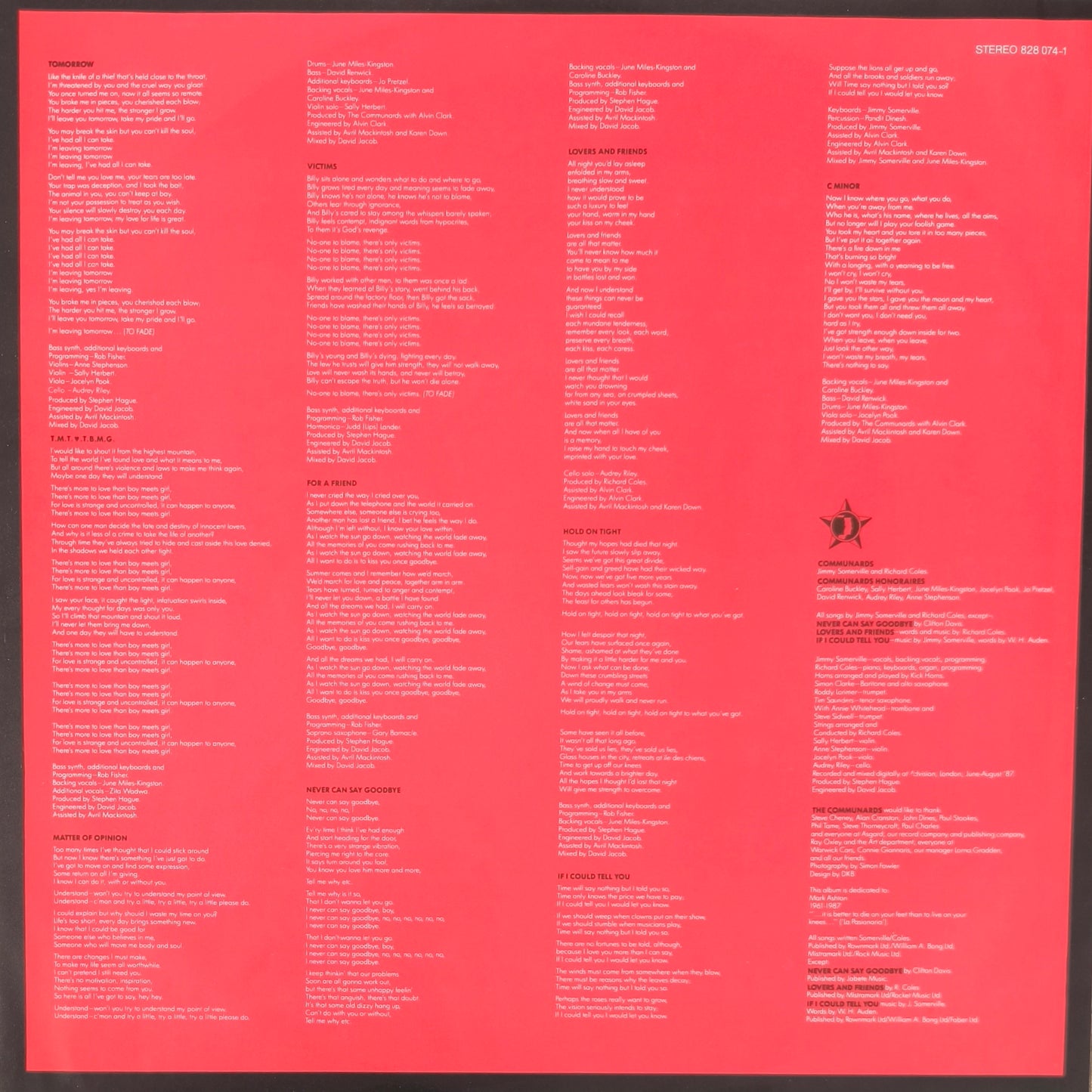 THE COMMUNARDS - Red