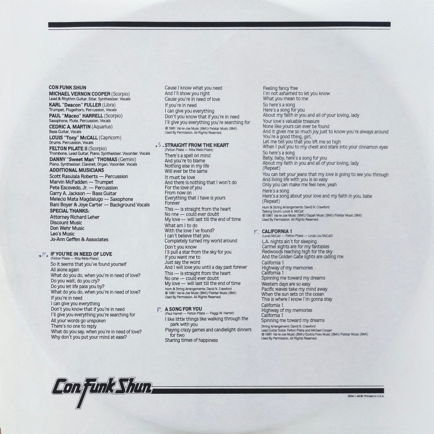 CON FUNK SHUN - 7 (Pressage US)