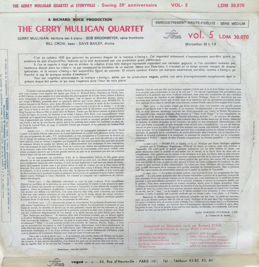 GERRY MULLIGAN QUARTET - Recorded In Boston At Storyville