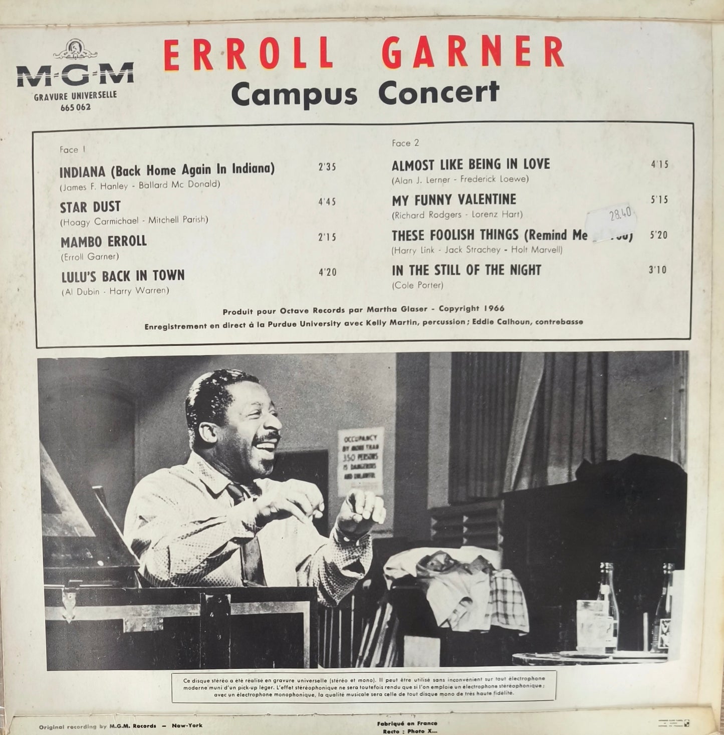 ERROL GARNER - Campus Concert