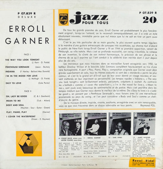 ERROLL GARNER - 20 (Vinyle 10")